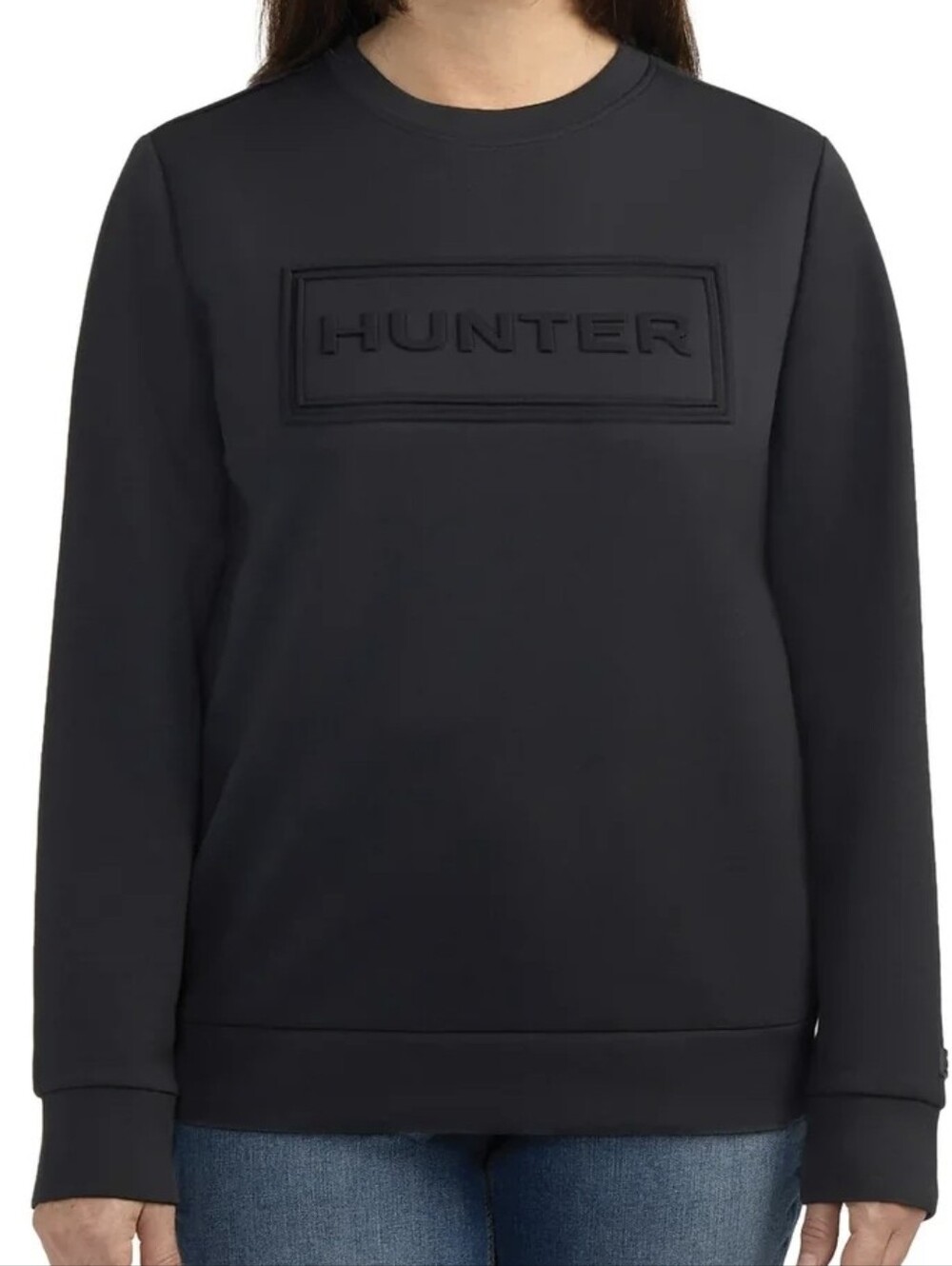 Hunter Black Embossed Logo Crewneck Sweatshirt